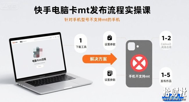 快手电脑卡mt发布流程实操课，针对手机型号不支持mt的手机