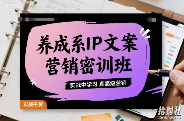 养成系IP文案营销密训班,实战中学习真高级营销