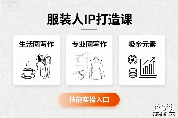 服装人IP打造课,文案创富+生活圈写作+专业圈写作+服装人专属+吸金元素+技能实操