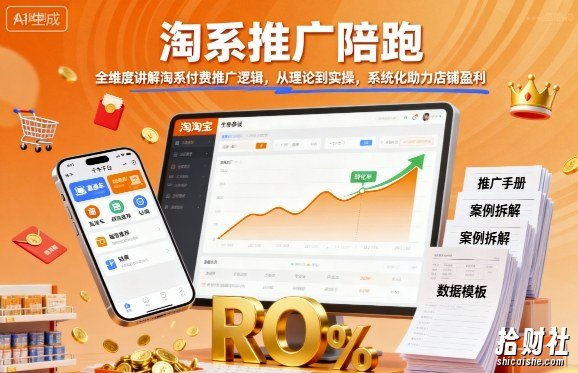 淘系推广陪跑,全维度讲解淘系付费推广逻辑,从理论到实操,系统化助力店铺盈利