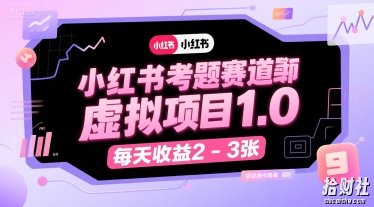 黄岛主·小红书考题赛道虚拟项目1.0,项目操作简单,每天收益2-3张