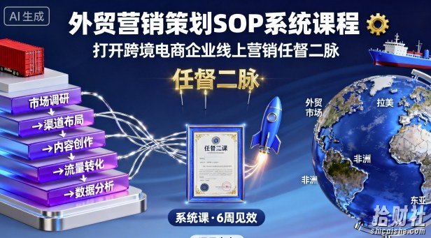 外贸营销策划SOP系统课程,打开跨境电商企业线上营销任督二脉