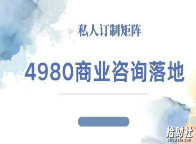 4980商业咨询师落地课程-ip运营高客单教程