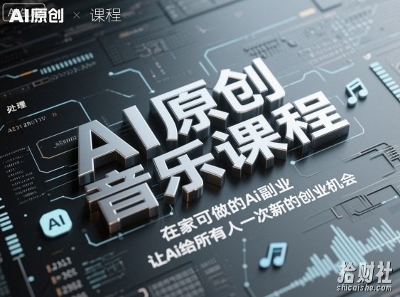 AI原创音乐课程，在家可做的Ai副业，让Ai给所有人一次新的创业机会