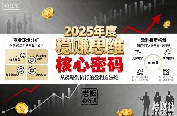 2025年度稳賺思维老板创业营,拆解2025年新商业环境下,企业实现持续盈利的核心密码