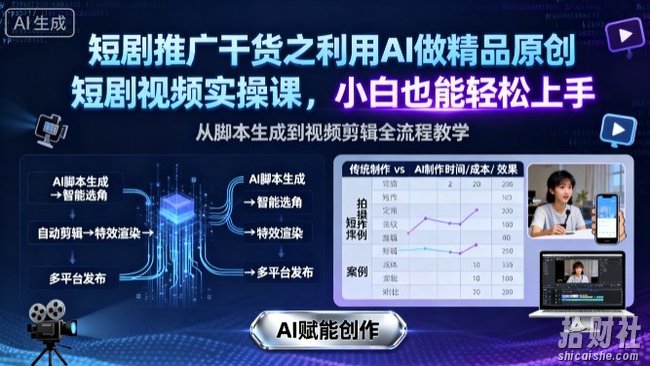 短剧推广干货之利用AI做精品原创短剧视频实操课，小白也能轻松上手