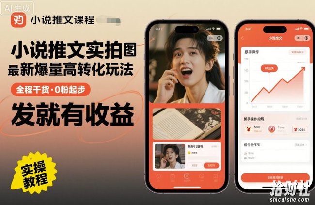 小说推文实拍双图文最新爆量高转化玩法,全程干货,0粉起步,发就有收益