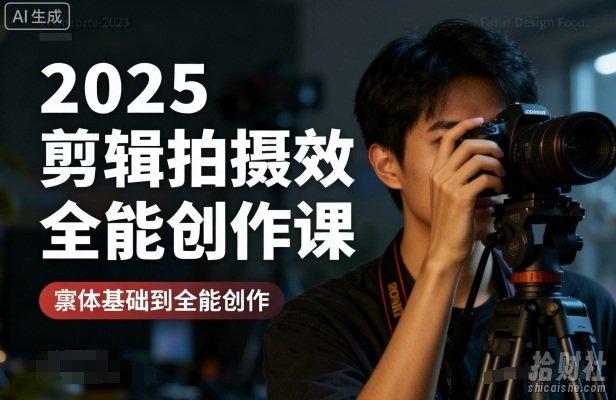 2025剪辑拍摄特效全能创作课，零基础到全能创作