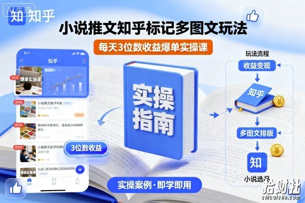 小说推文知乎标记多图文玩法,每天3位数收益爆单实操课