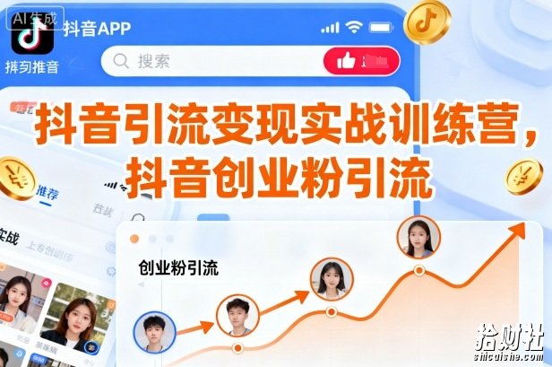 抖音引流变现实战训练营，抖音创业粉引流