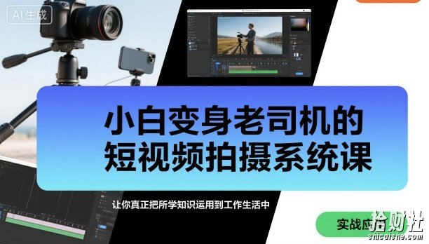 小白变身老司机的短视频拍摄系统课，让你真正把所学知识运用到工作生活中