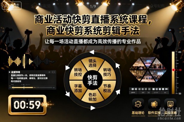 商业活动快剪直播系统课程，商业快剪系统剪辑手法