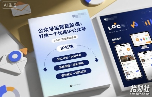 公众号运营高阶课，打造一个优质IP公众号