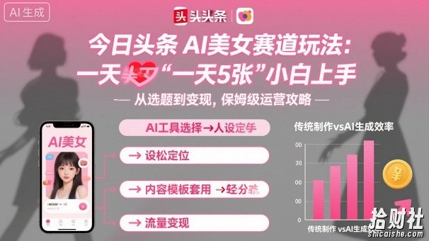 今日头条AI美女赛道玩法,一天轻松5张,小白轻松上手