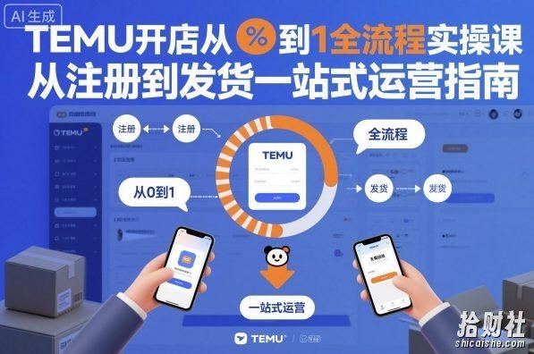 TEMU开店从0到1全流程实操课，从注册到发货一站式运营指南