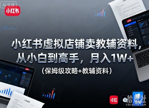 小红书虚拟店铺卖教辅资料,从小白到高手,月入1W+(保姆级攻略+教辅资料)
