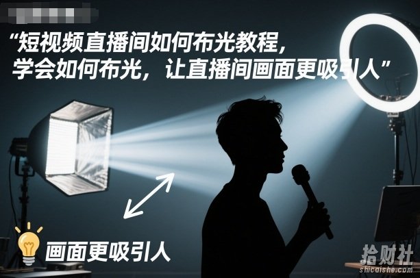 短视频直播间如何布光教程,学会如何布光,让直播间画面更吸引人