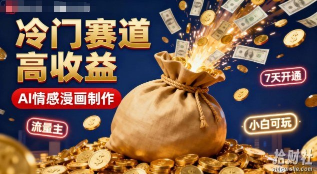 公众号冷门赛道，用AI做情感漫画，7天开通流量主，操作简单，小白可玩