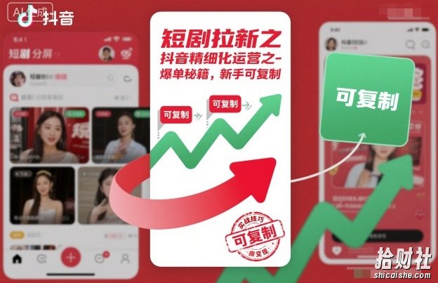 短剧拉新之抖音精细化运营之爆单秘籍,新手可复制
