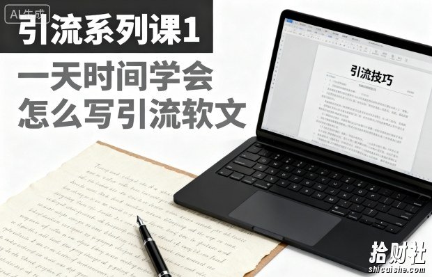 引流系列课1，一天时间学会怎么写引流软文