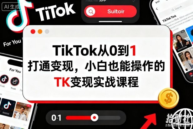 TikTok从0到1打通变现,小白也能操作的TK变现实战课程