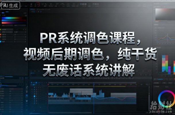 PR系统调色课程,视频后期调色,纯干货无废话系统讲解
