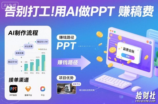 告别打工!用AI做PPT賺稿费,稳定月入1W,提供接单渠道