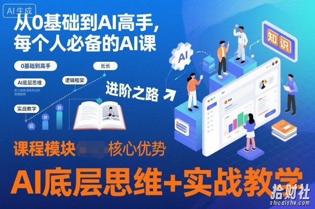 从0基础到AI高手，每个人必备的AI课，AI底层思维+实战教学