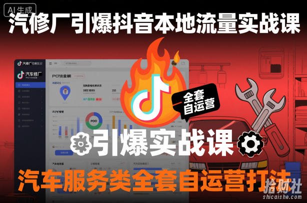 汽修厂引爆抖音本地流量实战课,汽车服务类全套自运营打法