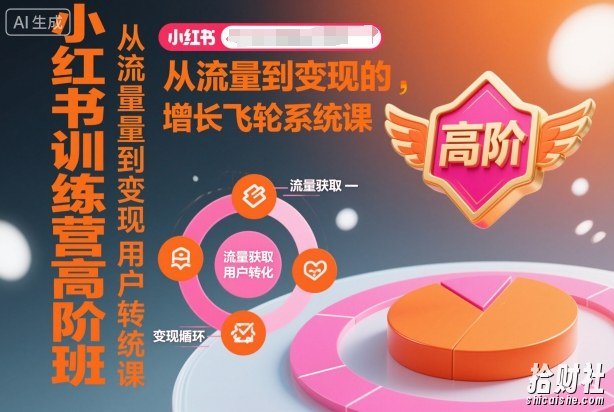 小红书训练营高阶班,从流量到变现的增长飞轮系统课