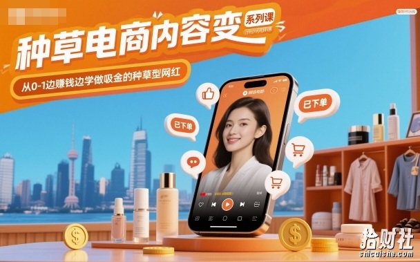 种草电商内容变现系列课,从0-1边賺米边学做吸金的种草型网红