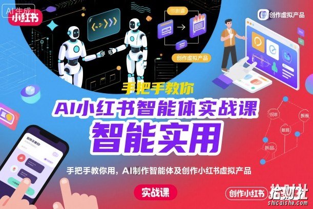 AI小红书智能体实战课,手把手教你用AI制作智能体及创作小红书虚拟产品,提效+内容商业化(更新)