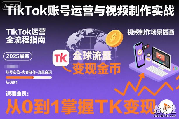 2025最新TikTok账号运营与视频制作实战全流程,从0到1掌握TK变现(含11月最新TK搬运技术)