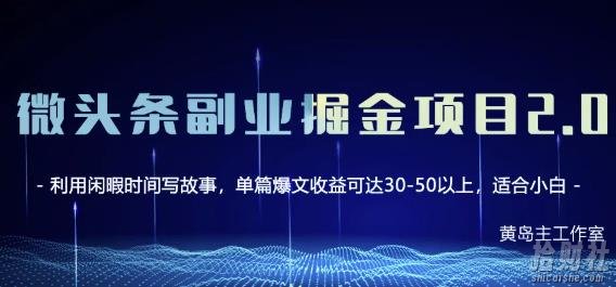 黄岛主微头条副业掘金项目第2期，单天做到50-100+收益！
