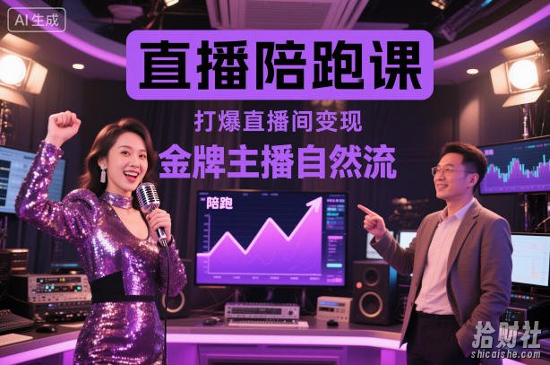 直播陪跑课，金牌主播自然流打爆直播间，复制高变现玩法
