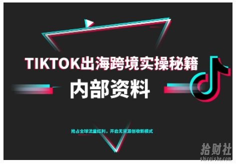 TikTok跨境电商0-1搭建运营,TK出海跨境实操秘籍(10月更新)