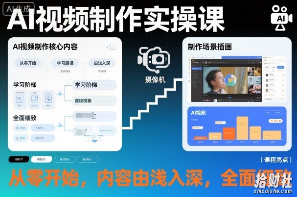 AI视频制作实操课,从零开始,内容由浅入深,全面细致