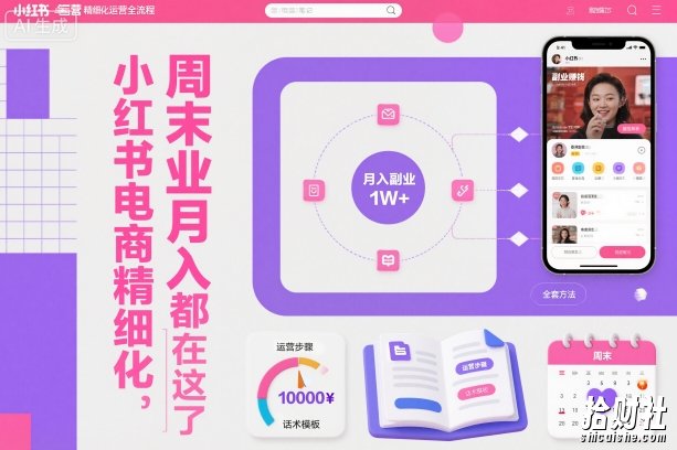 小红书电商精细化运营全流程，周末副业月入1W+，全套方法都在这了