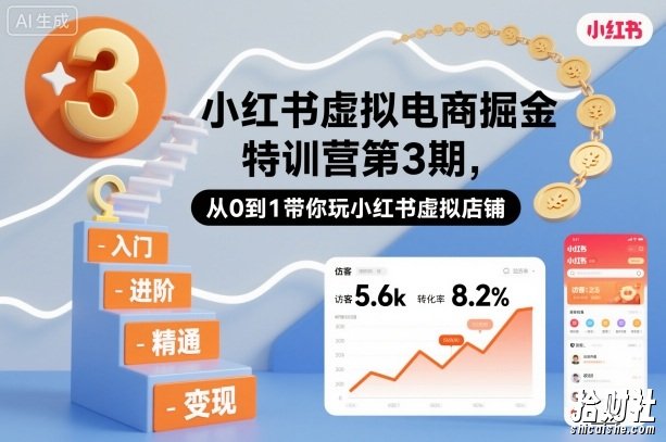小红书虚拟电商掘金特训营第3期,从0到1带你玩小红书虚拟店铺
