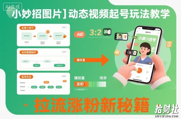 小妙招图片＋动态视频起号玩法教学，拉流涨粉新秘籍