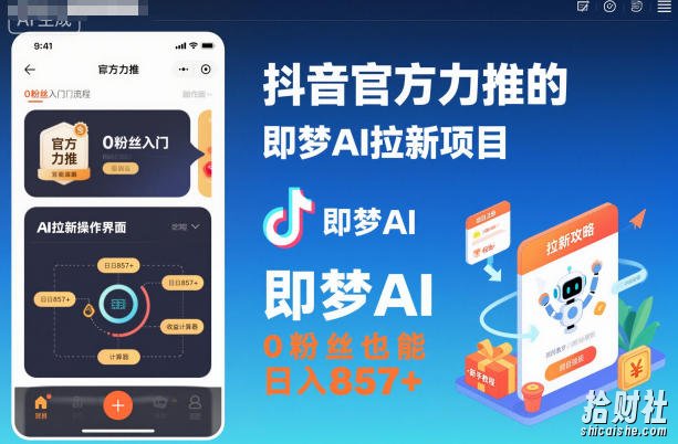 抖音官方力推的即梦AI拉新项目,0粉丝也能日入857+(附即梦AI拉新推广入口及教学)