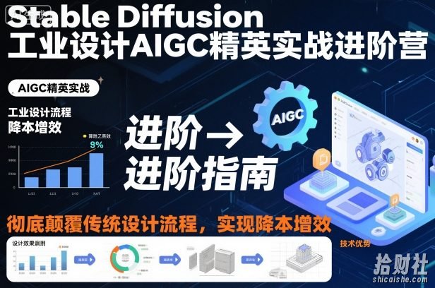 Stable Diffusion工业设计AIGC精英实战进阶营,彻底颠覆传统设计流程,实现降本增效