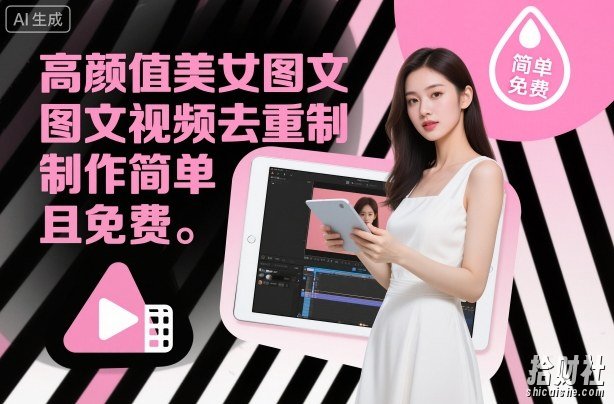 高颜值美女图文视频去重制作教学，制作简单且免费