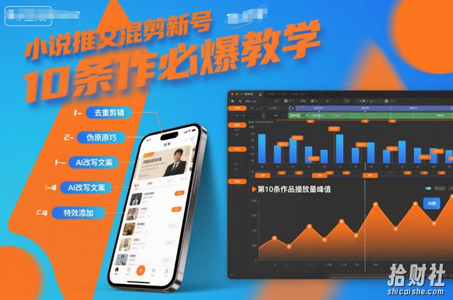 小说推文混剪新号10条必爆教学,伪原创10条作品必爆技巧