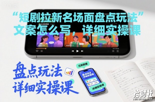 短剧拉新名场面盘点玩法文案怎么写，详细实操课