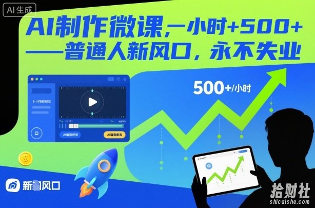 AI制作微课,一小时5张+,普通人新风口,永不失业