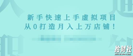 2022年虚拟项目实战指南,新手从0打造月入上万店铺【视频课程】