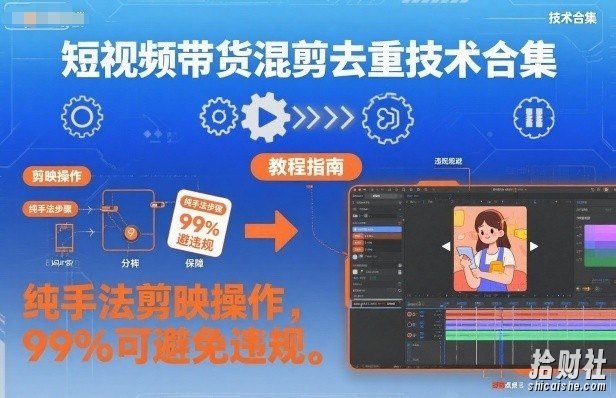 短视频带货混剪去重技术合集，纯手法剪映操作，99%可避免违规