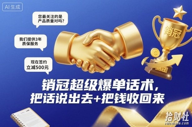 销冠超级爆单话术,把话说出去+把钱收回来