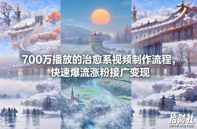 700万播放的治愈系视频制作流程，快速爆流涨粉接广变现